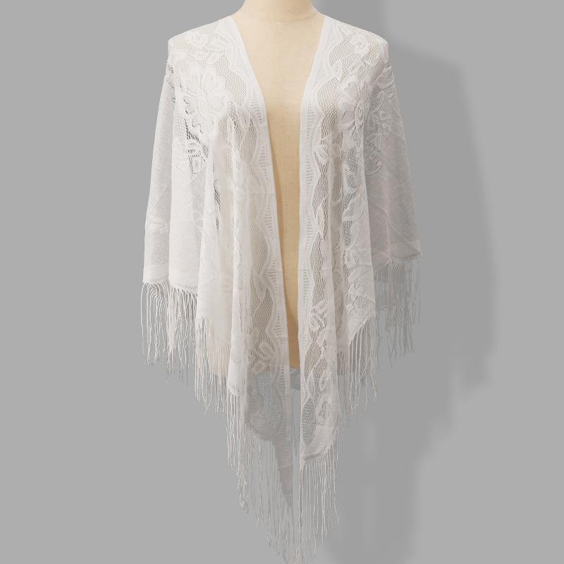 Tassel Fringe Trim - Selendang pengantin berumbai dengan renda bunga