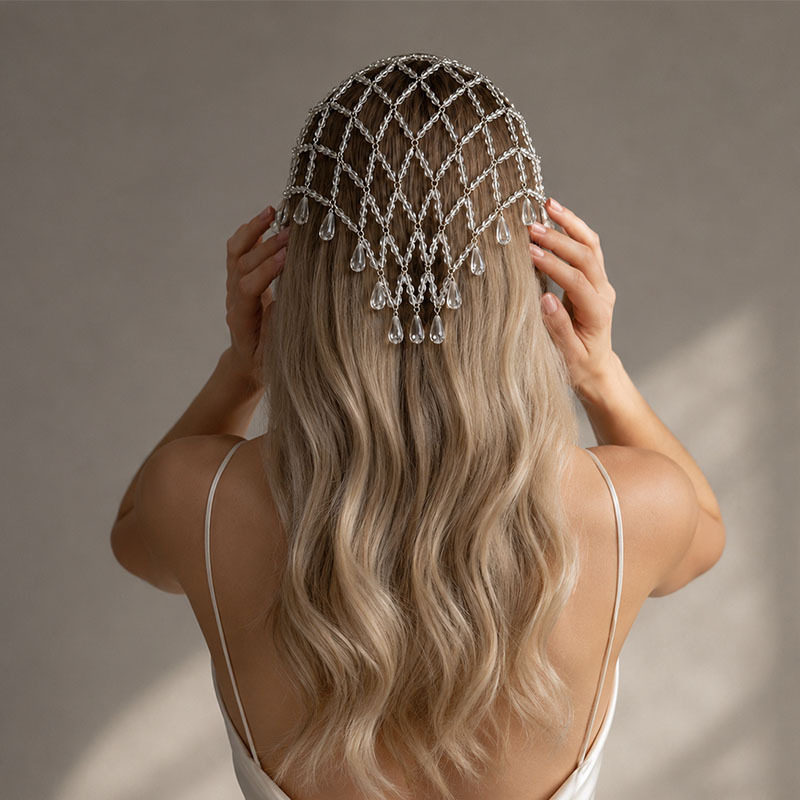 Jaring Rambut Berhias Mutiara  - Beaded Trim Fringe ulasan dan harga
