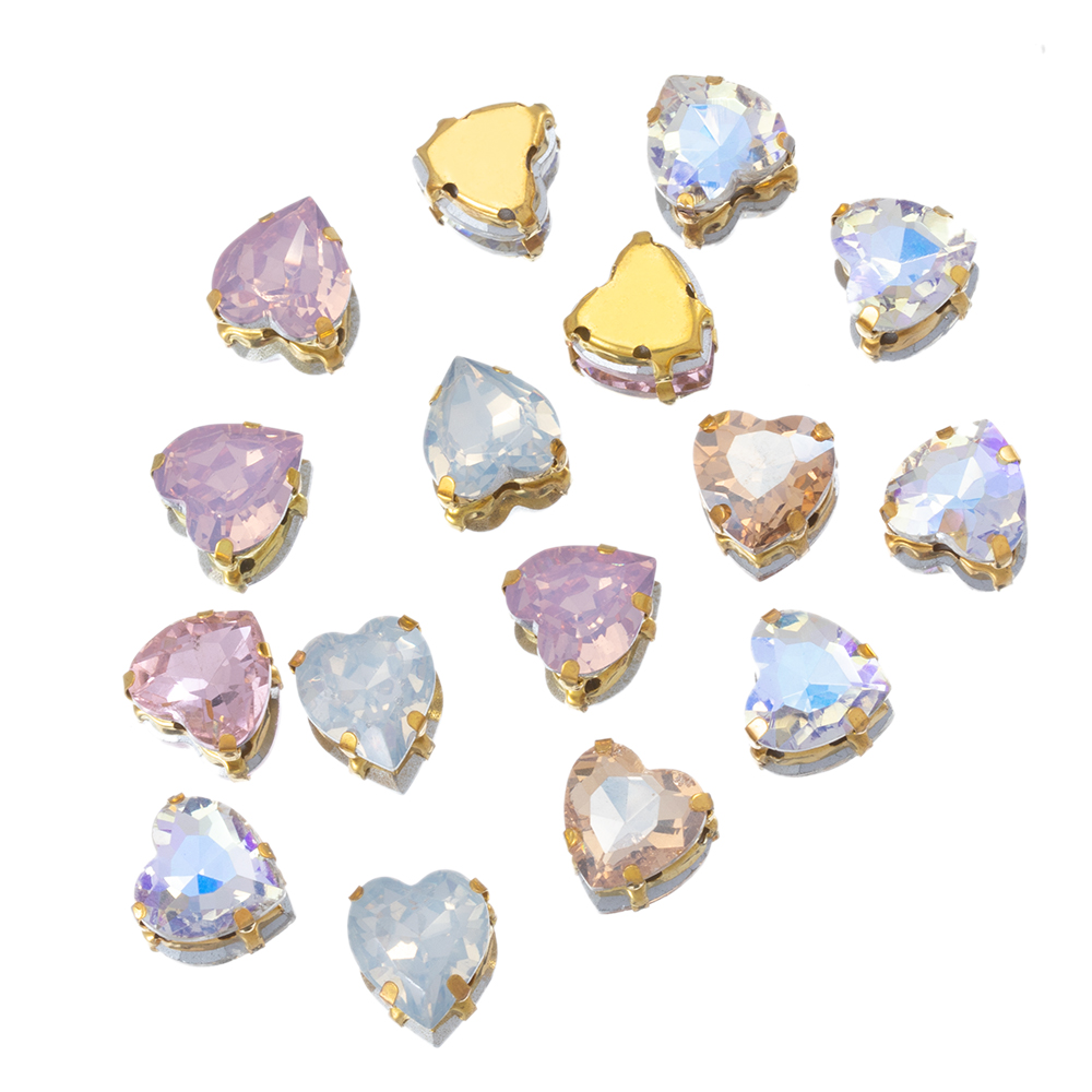 20 buah manik-manik jahit hati - Sew On Rhinestone ulasan dan harga
