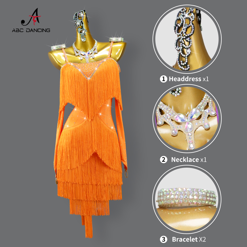 Pakaian Kompetisi Tari Latin W - Tassel Fringe Trim ulasan dan harga