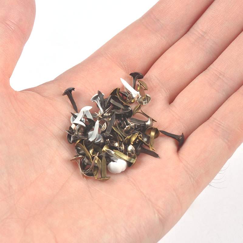 100 Buah Brads Logam Hitam Put - Embellishments For Scrapbooking ulasan dan harga