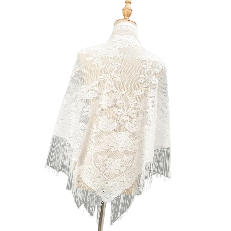652F Syal Renda Bergaya dengan - Tassel Fringe Trim ulasan dan harga