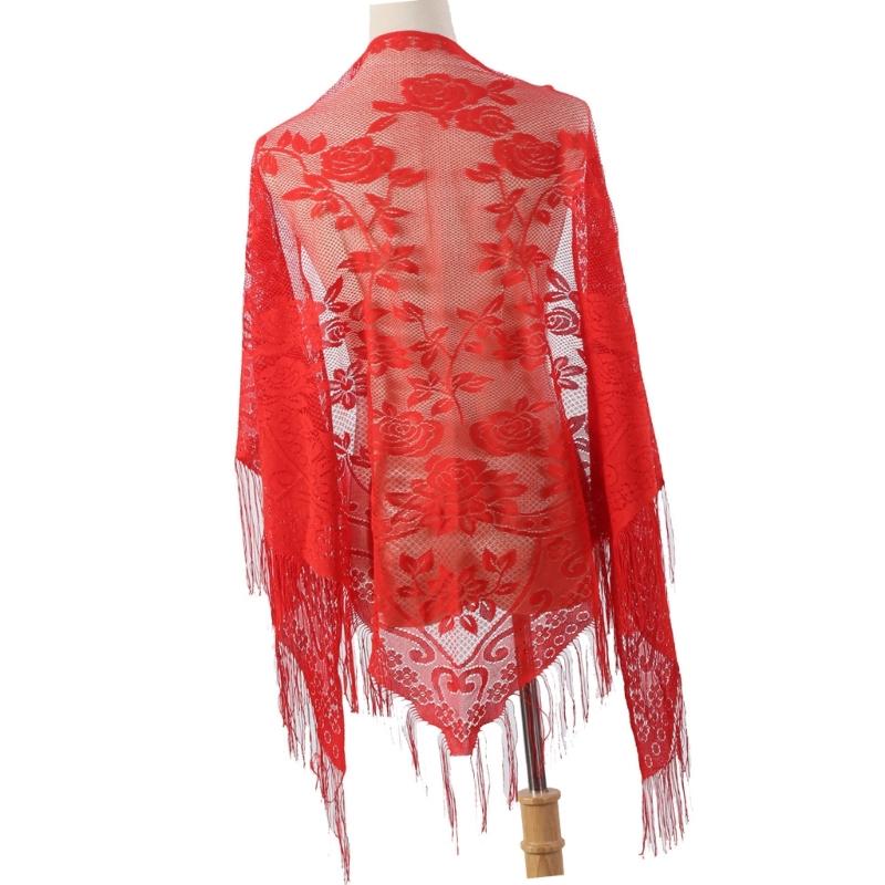 652F Syal Renda Bergaya dengan - Tassel Fringe Trim ulasan dan harga